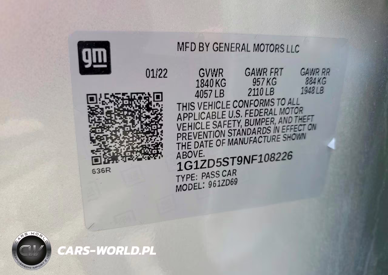2022 Chevrolet Malibu Lt VIN:1G1ZD5ST9NF108226 - 12