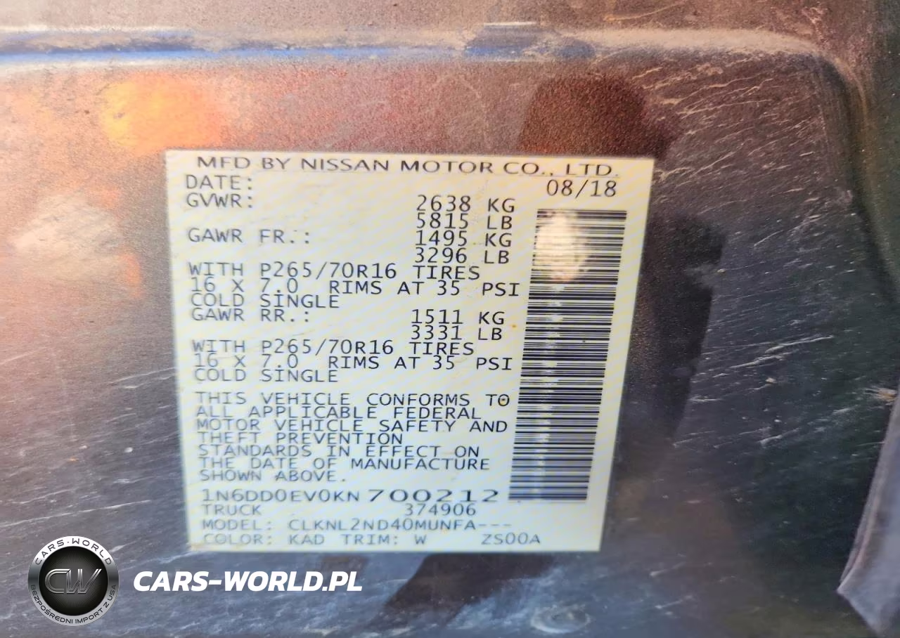 2019 Nissan Frontier Sv VIN:1N6DD0EV0KN700212 - 12
