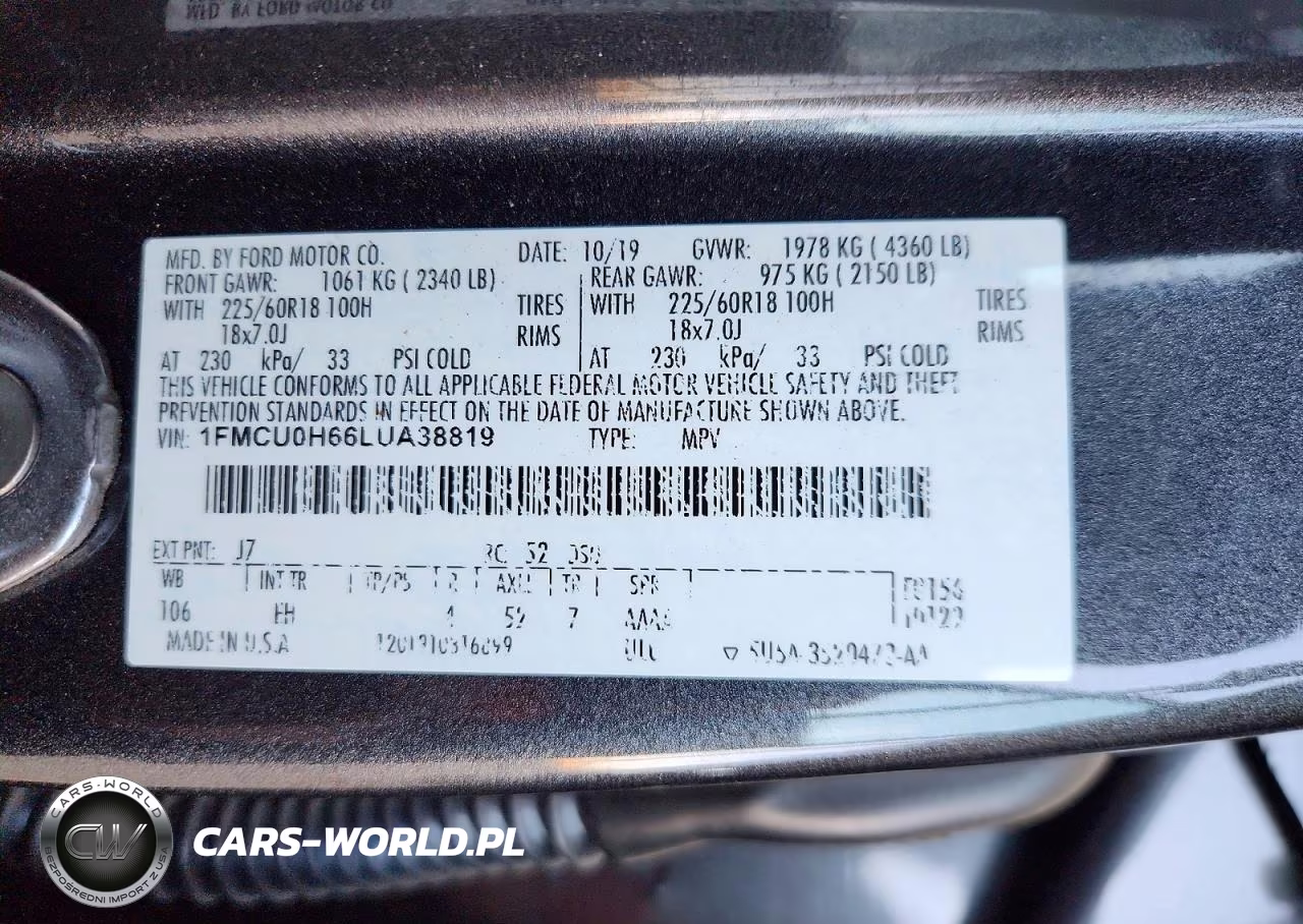 2020 Ford Escape Sel VIN:1FMCU0H66LUA38819 - 13