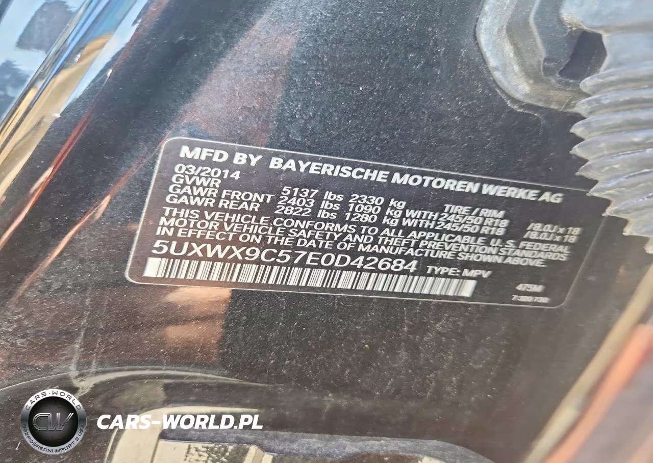 2014 BMW X3 xDrive28I VIN:5UXWX9C57E0D42684 - 13