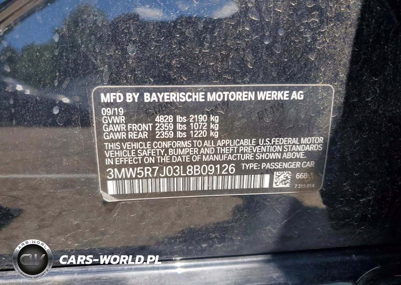 2020 BMW 330Xi VIN:3MW5R7J03L8B09126 - 12