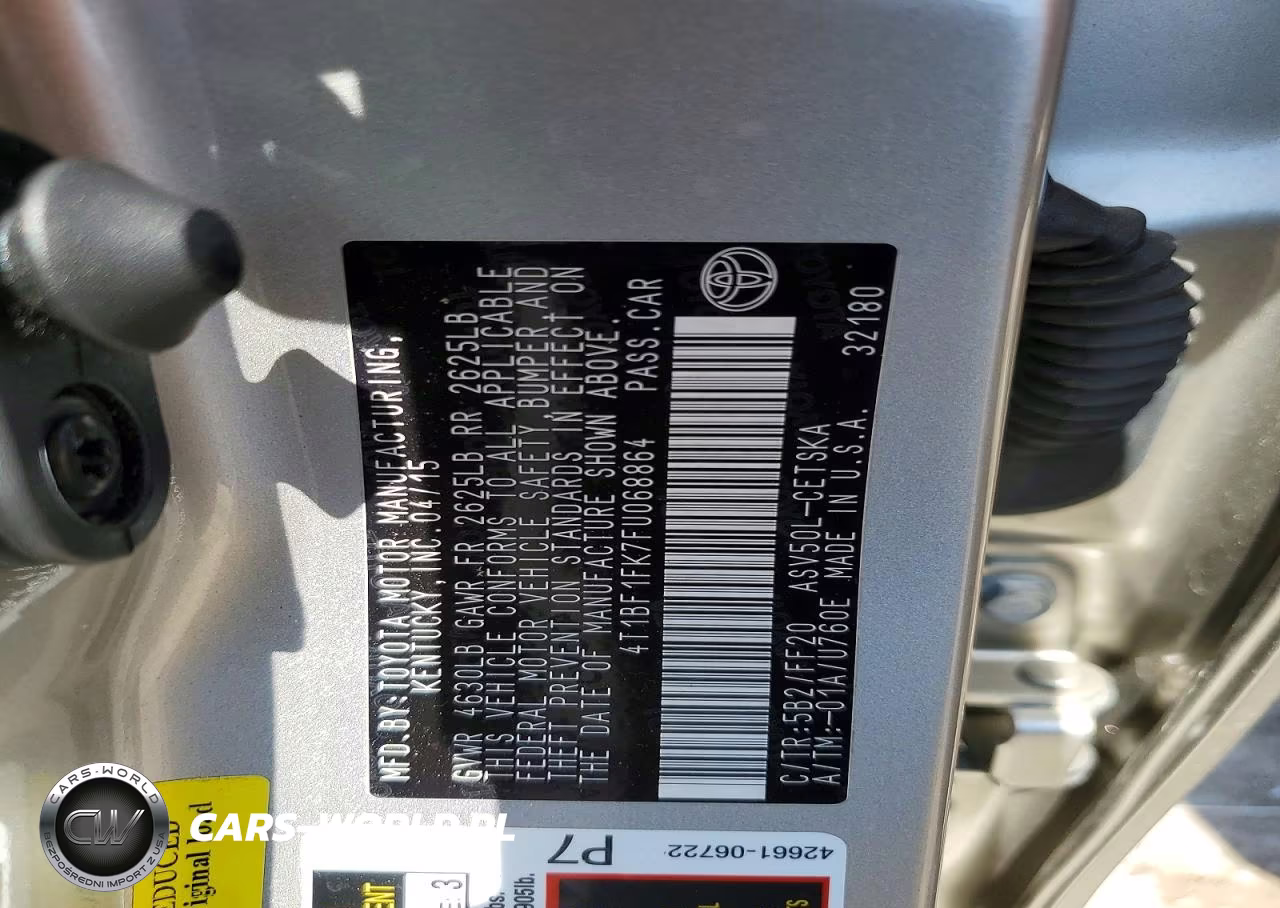 2015 Toyota Camry Se VIN:4T1BF1FK7FU068864 - 12