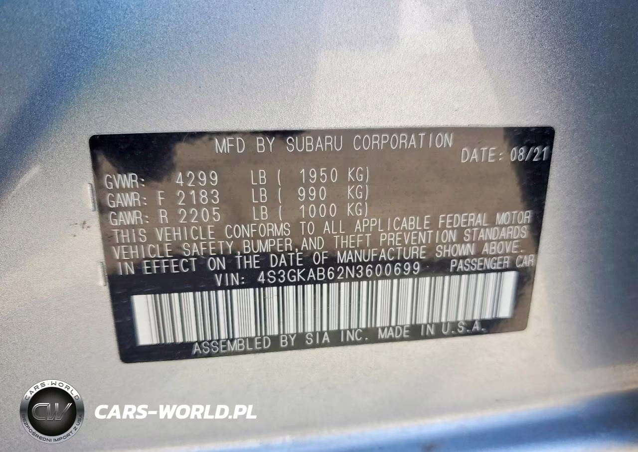 2022 Subaru Impreza VIN:4S3GKAB62N3600699 - 12