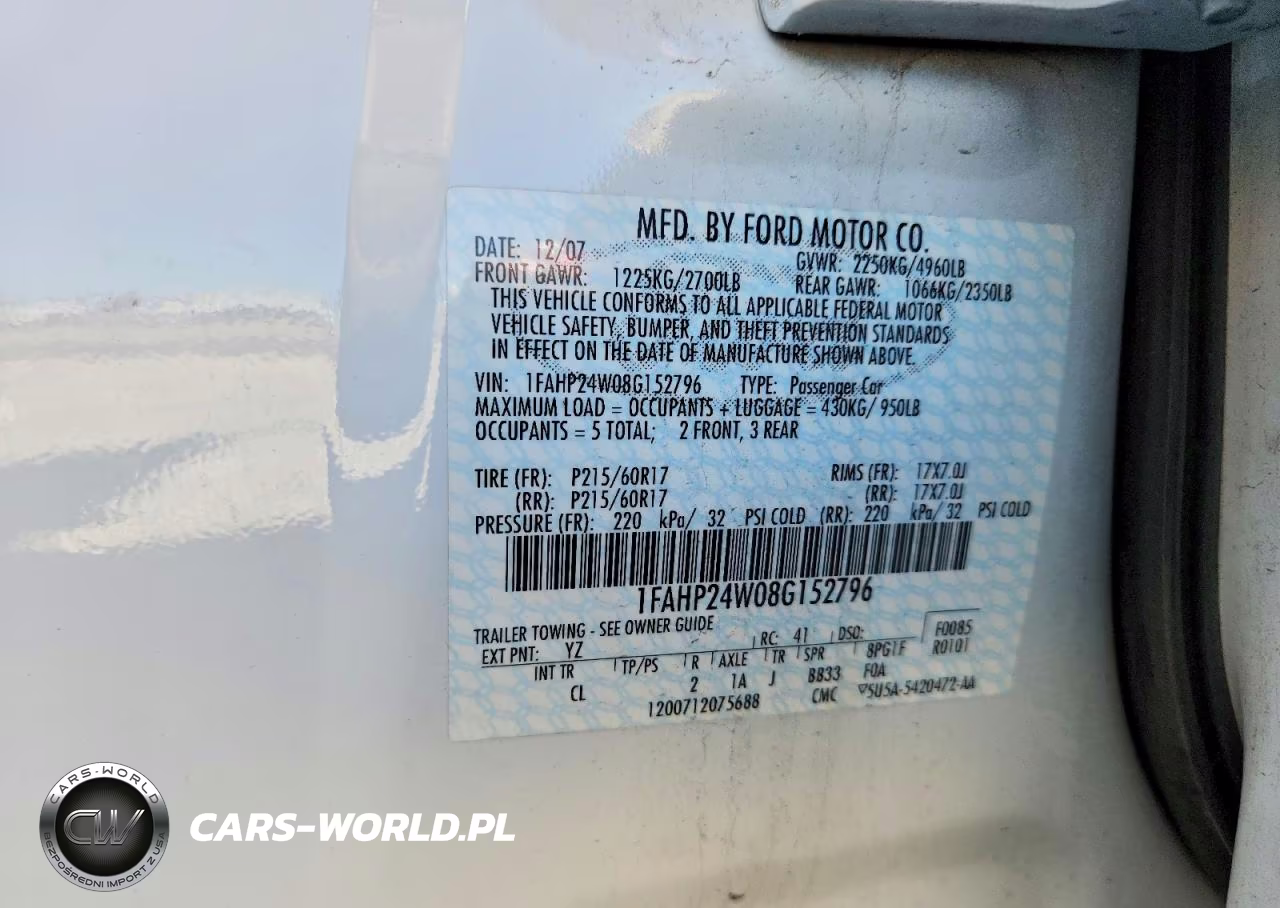 2008 Ford Taurus Sel VIN:1FAHP24W08G152796 - 12