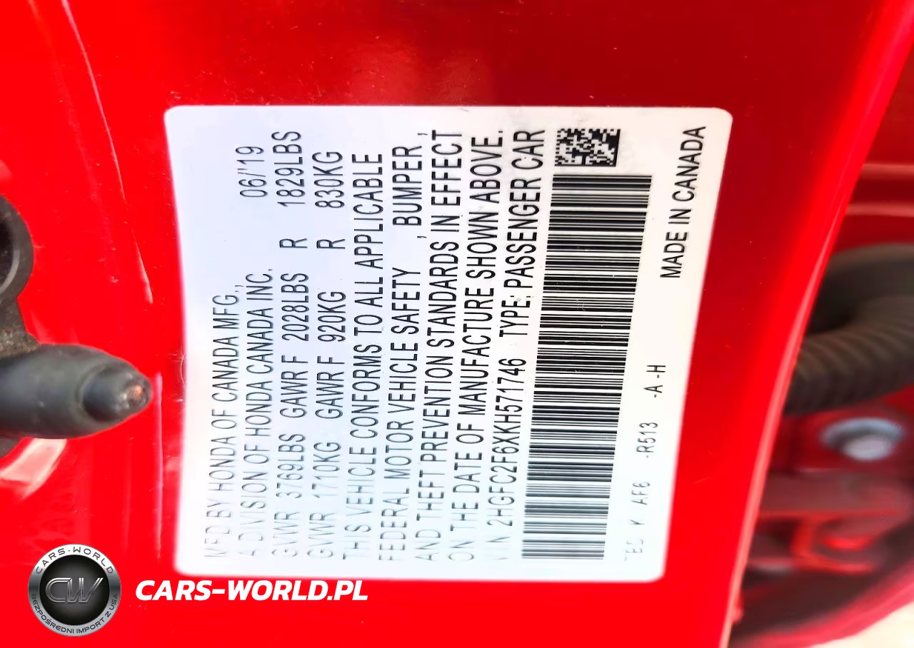 2019 Honda Civic Lx VIN:2HGFC2F6XKH571746 - 12