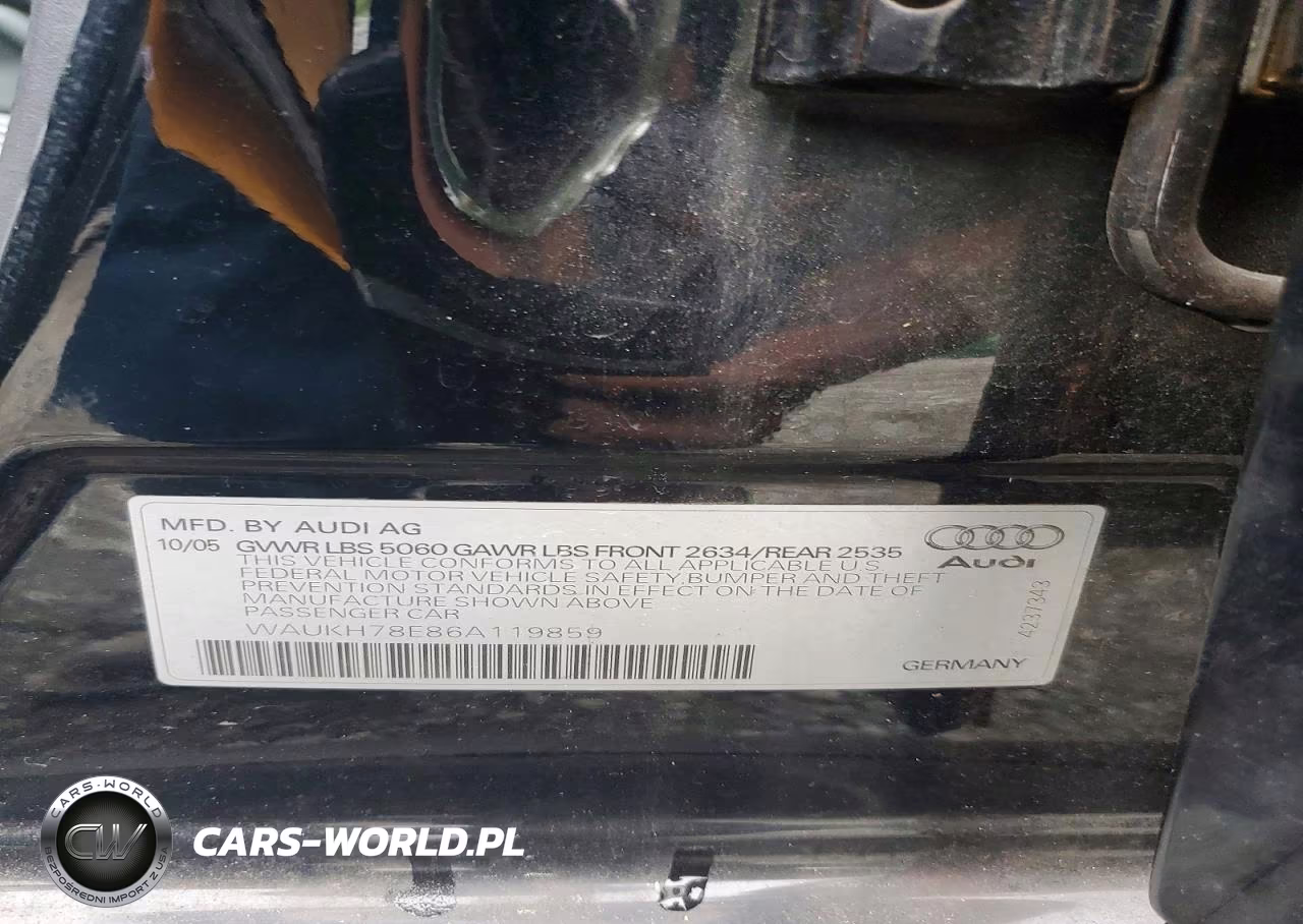 2006 Audi A4 3.2 Avant Quattro VIN:WAUKH78E86A119859 - 13