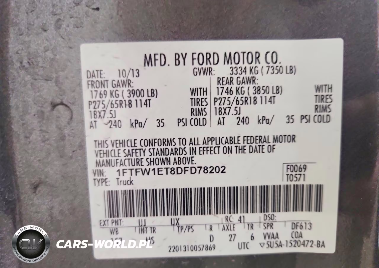 2013 Ford F150 Supercrew VIN:1FTFW1ET8DFD78202 - 12
