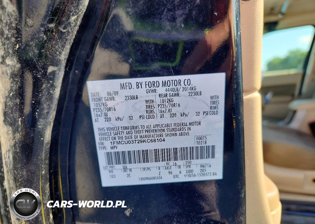 2009 Ford Escape Xlt VIN:1FMCU03729KC68104 - 14