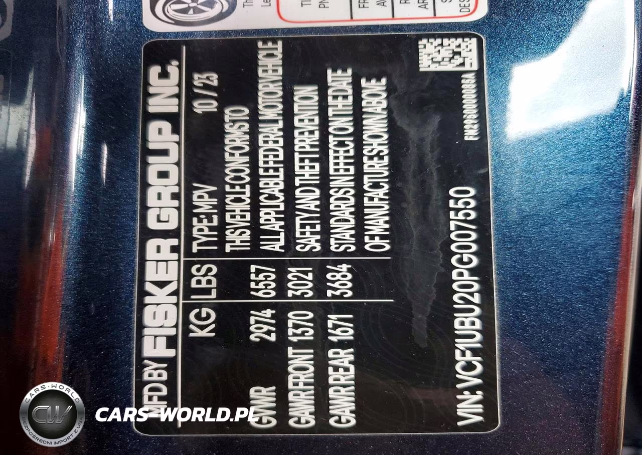 2023 Fisker Ocean VIN:VCF1UBU20PG007550 - 12