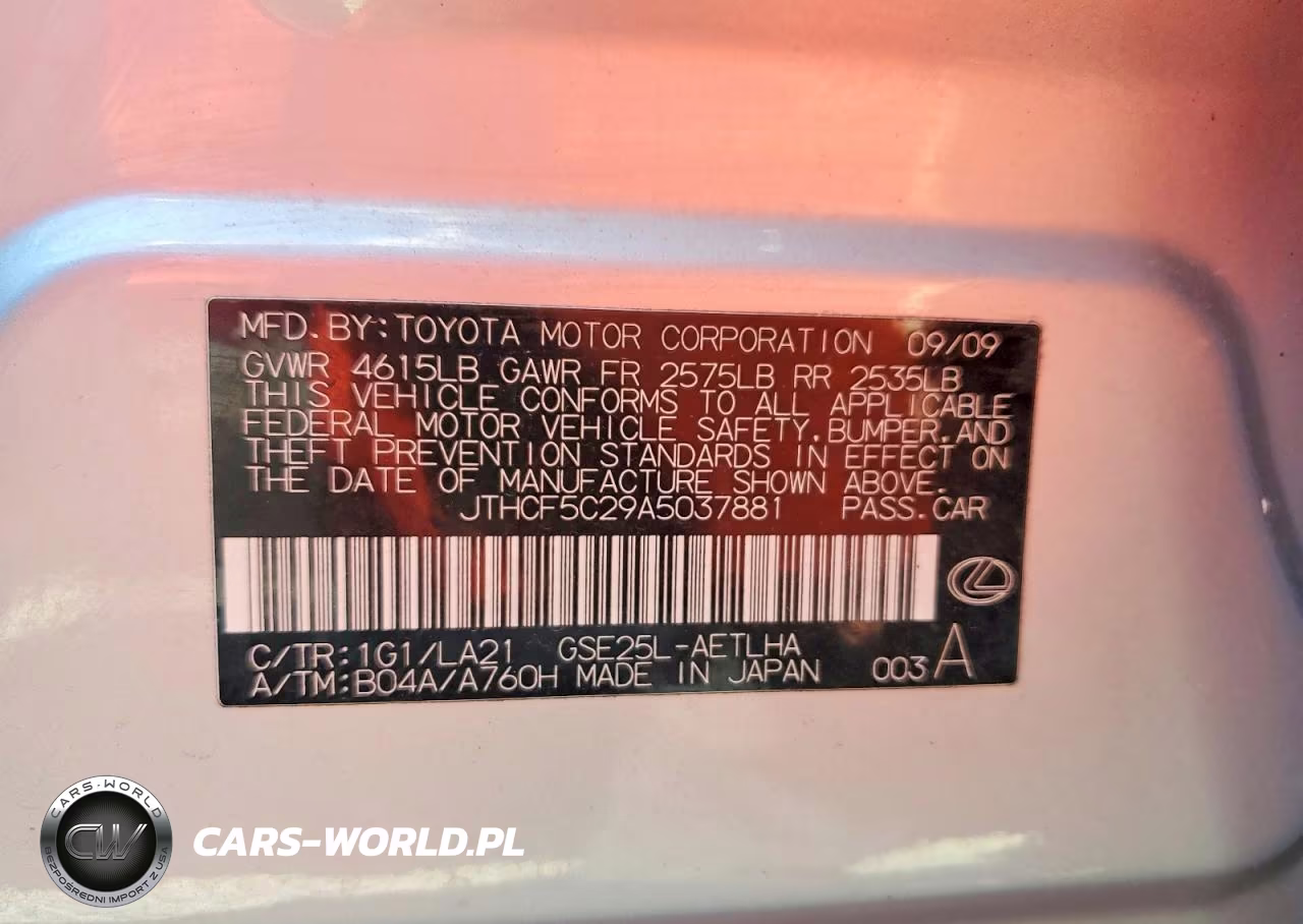 2010 Lexus Is 250 VIN:JTHCF5C29A5037881 - 12