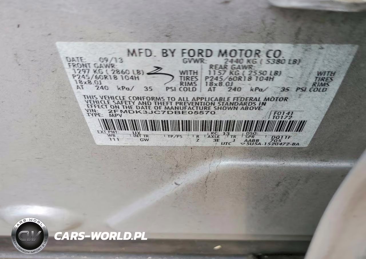 2013 Ford Edge Sel VIN:2FMDK3JC7DBE05570 - 13