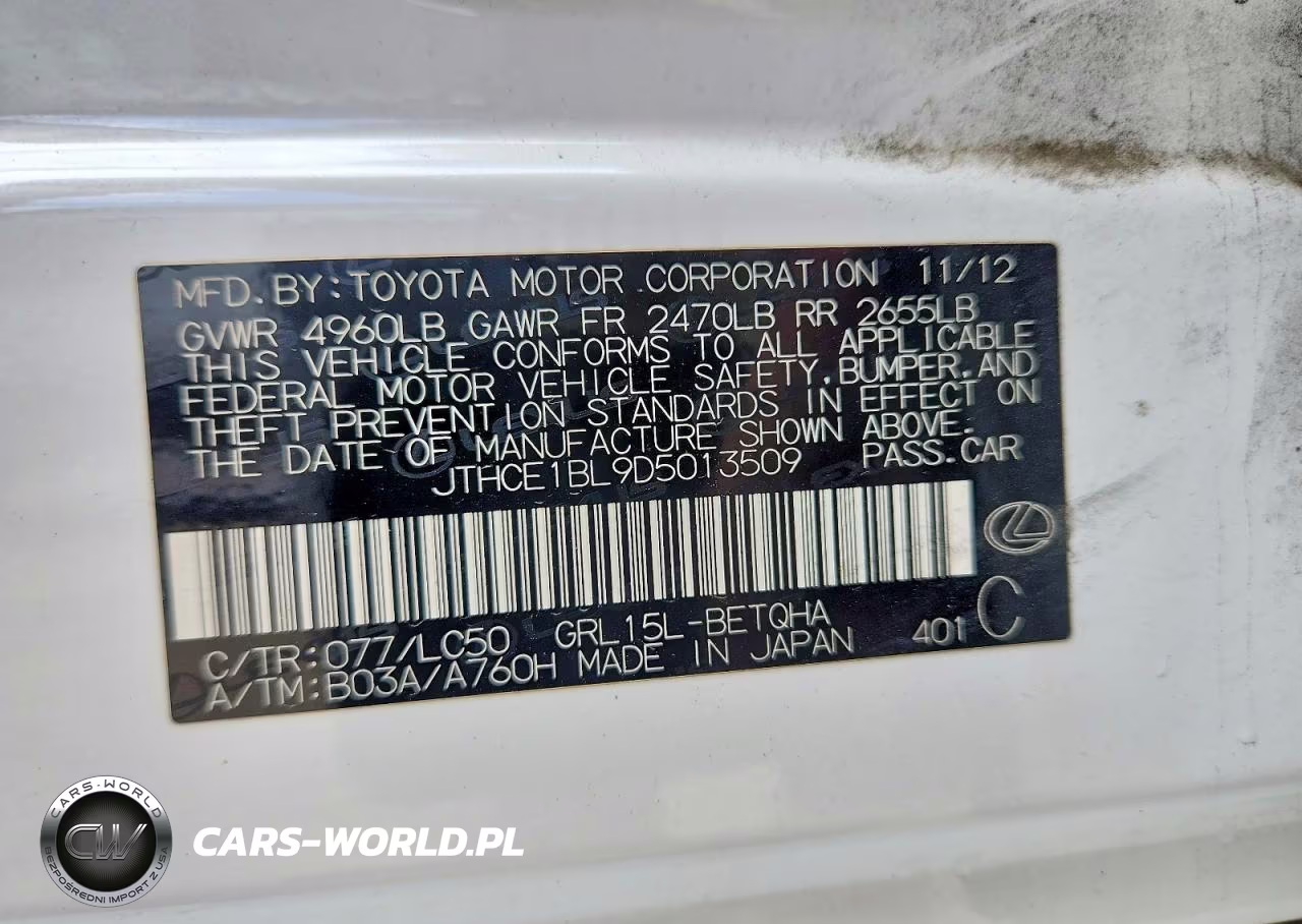 2013 Lexus Gs 350 VIN:JTHCE1BL9D5013509 - 12
