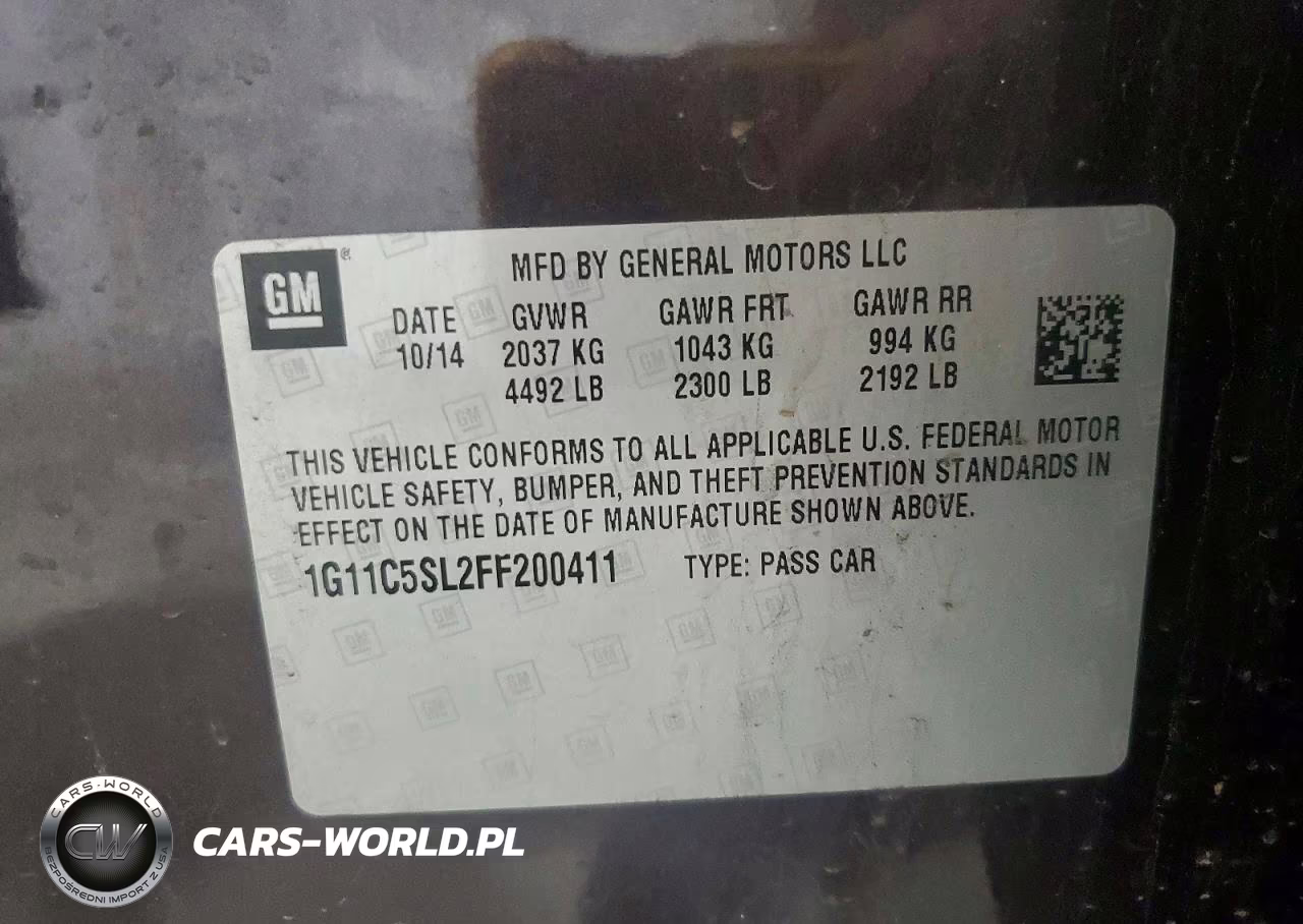 2015 Chevrolet Malibu 1Lt VIN:1G11C5SL2FF200411 - 12