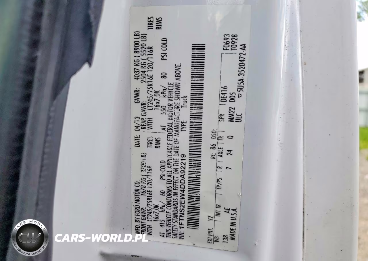 2013 Ford Econoline E250 Van VIN:1FTNS2EW4DDA92219 - 13