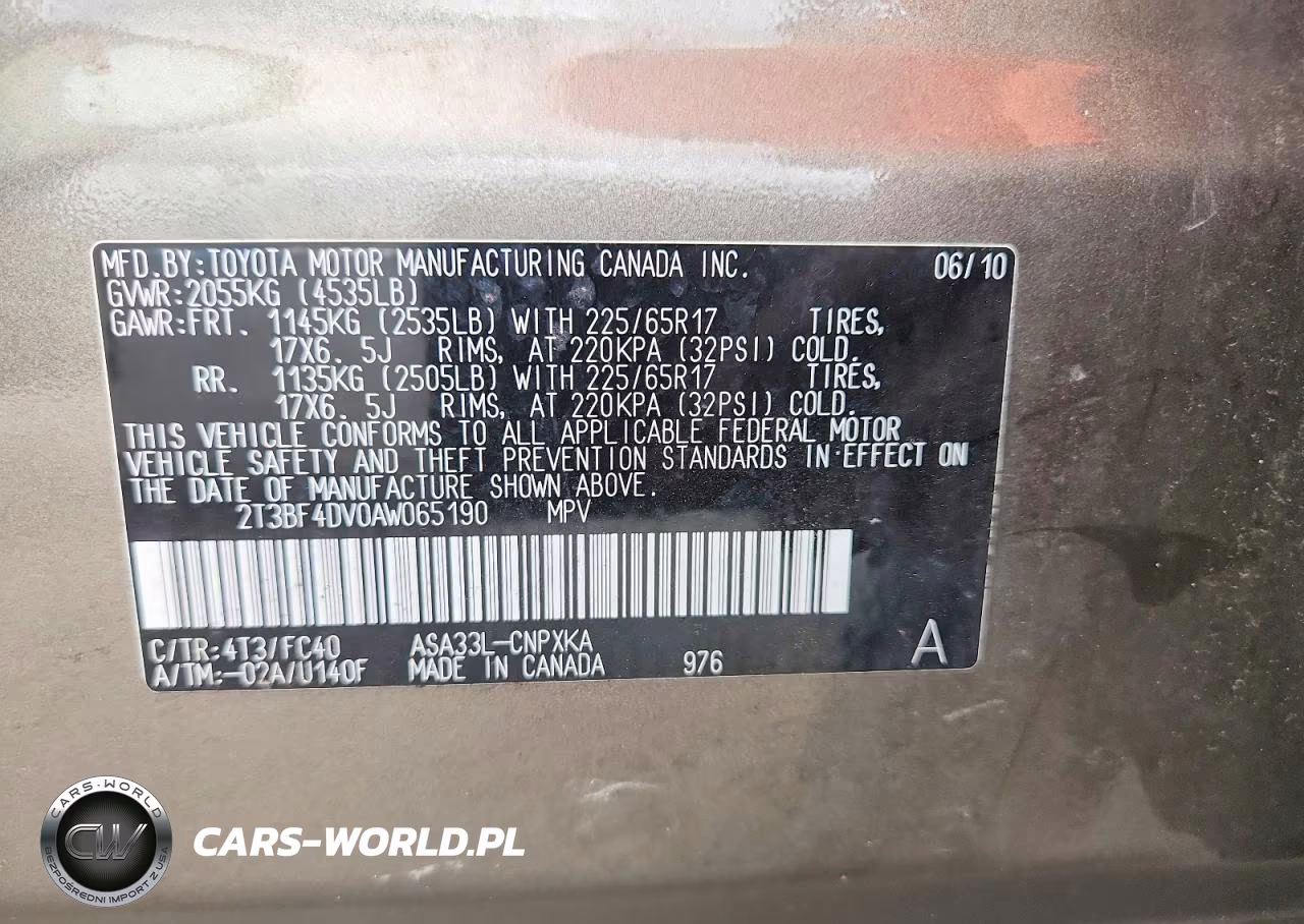 2010 Toyota Rav4 Base VIN:2T3BF4DV0AW065190 - 13