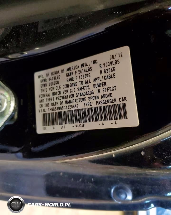 2012 Honda Accord Exl VIN:1HGCS1B85CA020440 - 12