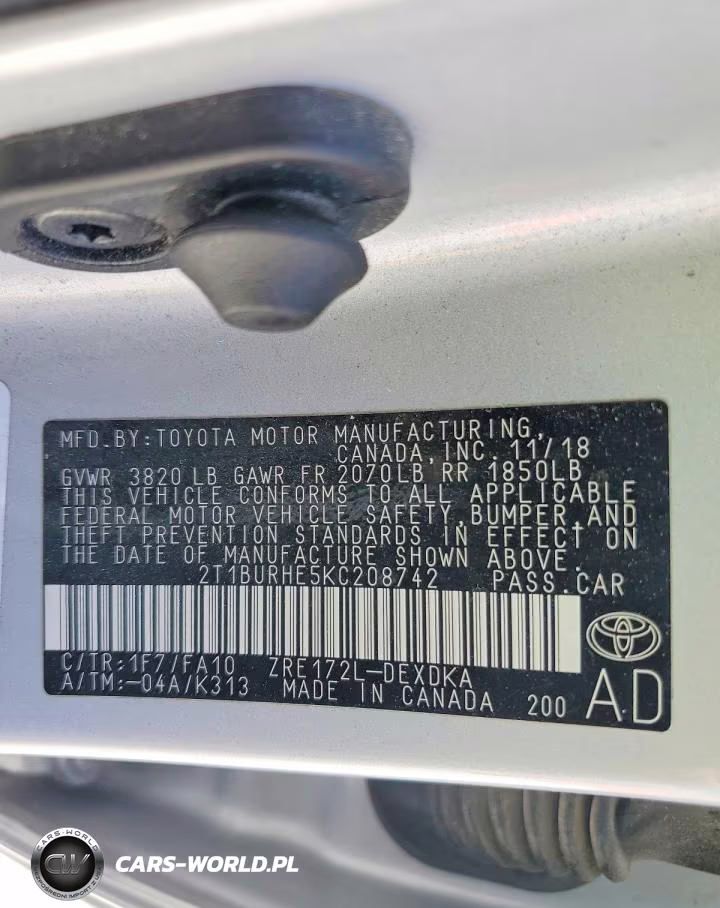 2019 Toyota Corolla L VIN:2T1BURHE5KC208742 - 12