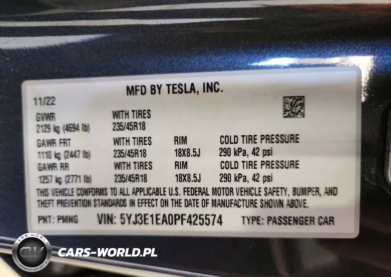 2023 Tesla Model 3 VIN:5YJ3E1EA0PF425574 - 12