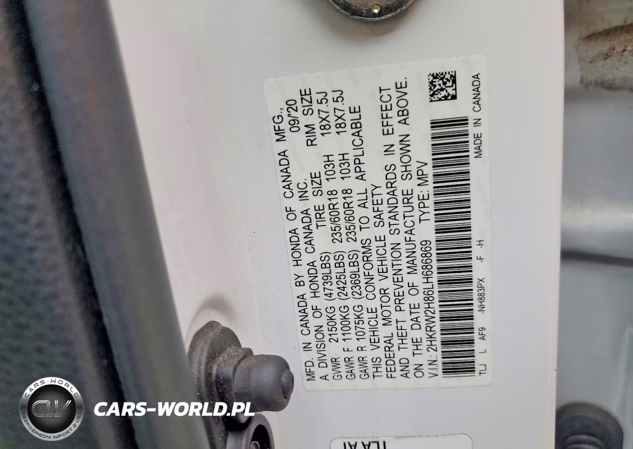 2020 Honda Cr-V Exl VIN:2HKRW2H86LH686869 - 13