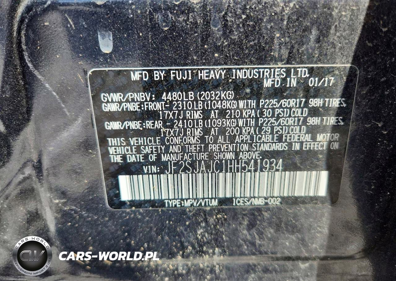 2017 Subaru Forester 2.5I Limited VIN:JF2SJAJC1HH541934 - 13