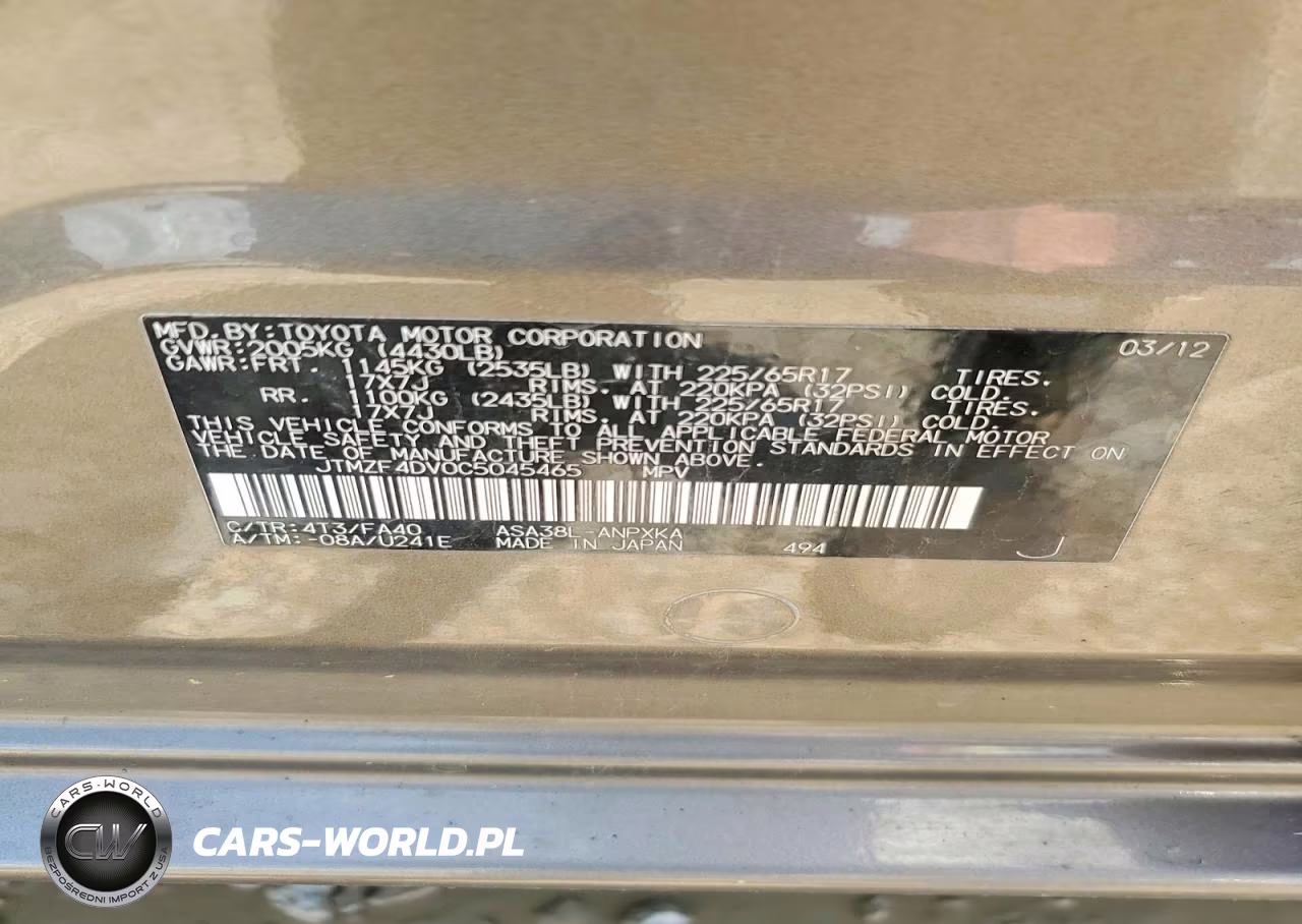 2012 Toyota Rav4 Base VIN:JTMZF4DV0C5045465 - 13