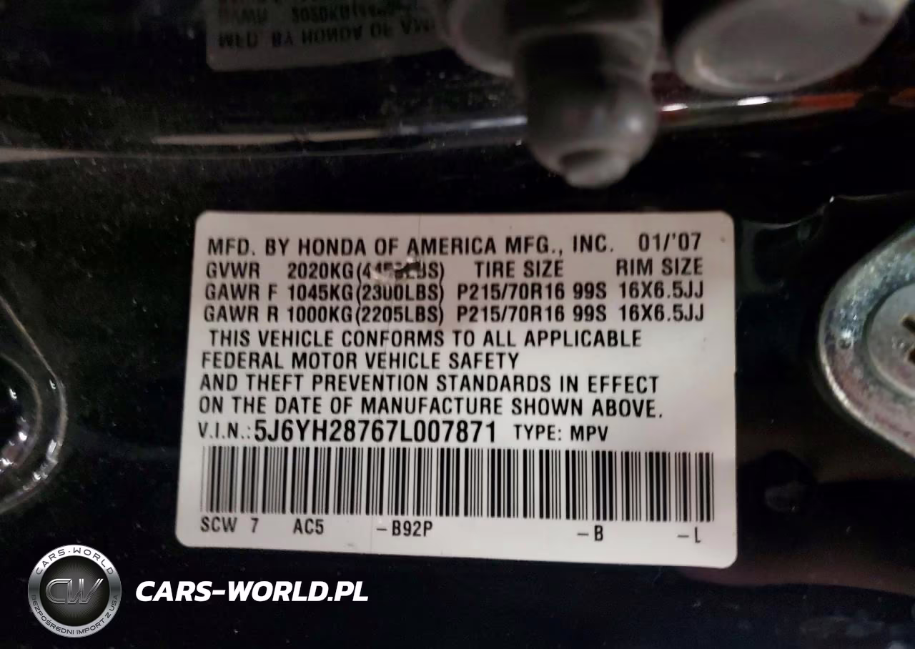 2007 Honda Element Ex VIN:5J6YH28767L007871 - 13