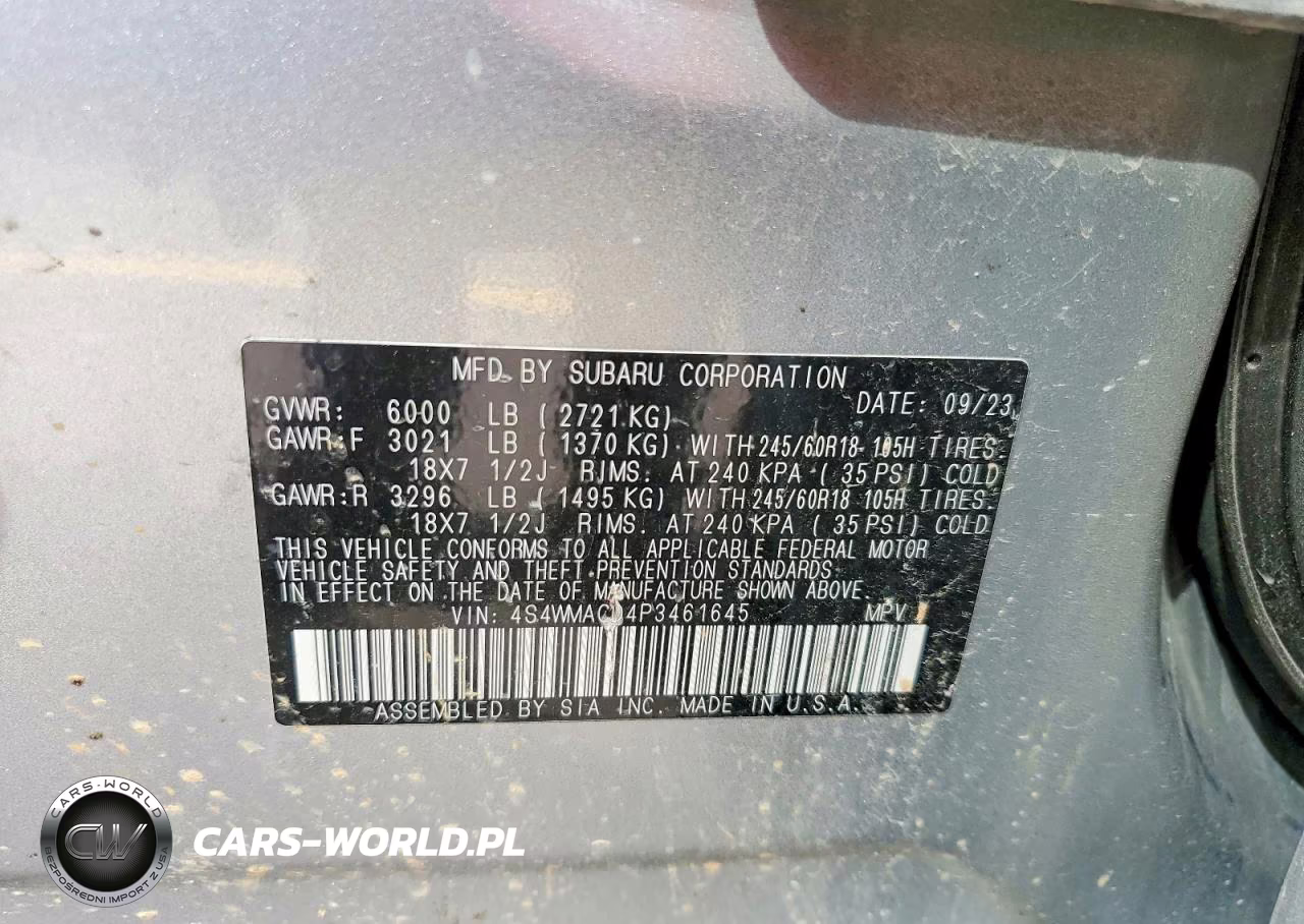 2023 Subaru Ascent Premium VIN:4S4WMACD4P3461645 - 14