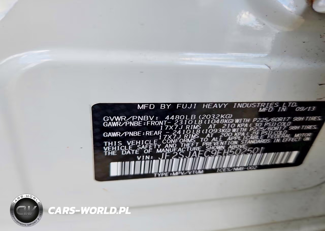 2014 Subaru Forester 2.5I Premium VIN:JF2SJAEC9EH502501 - 13