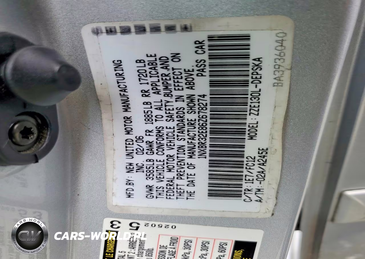 2006 Toyota Corolla S VIN:1NXBR32E86Z678274 - 12