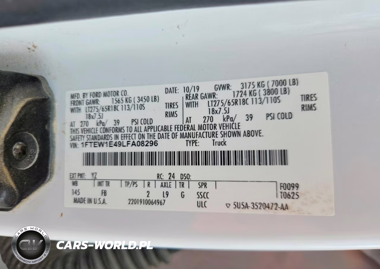 2020 Ford F150 Supercrew VIN:1FTEW1E49LFA08296 - 12