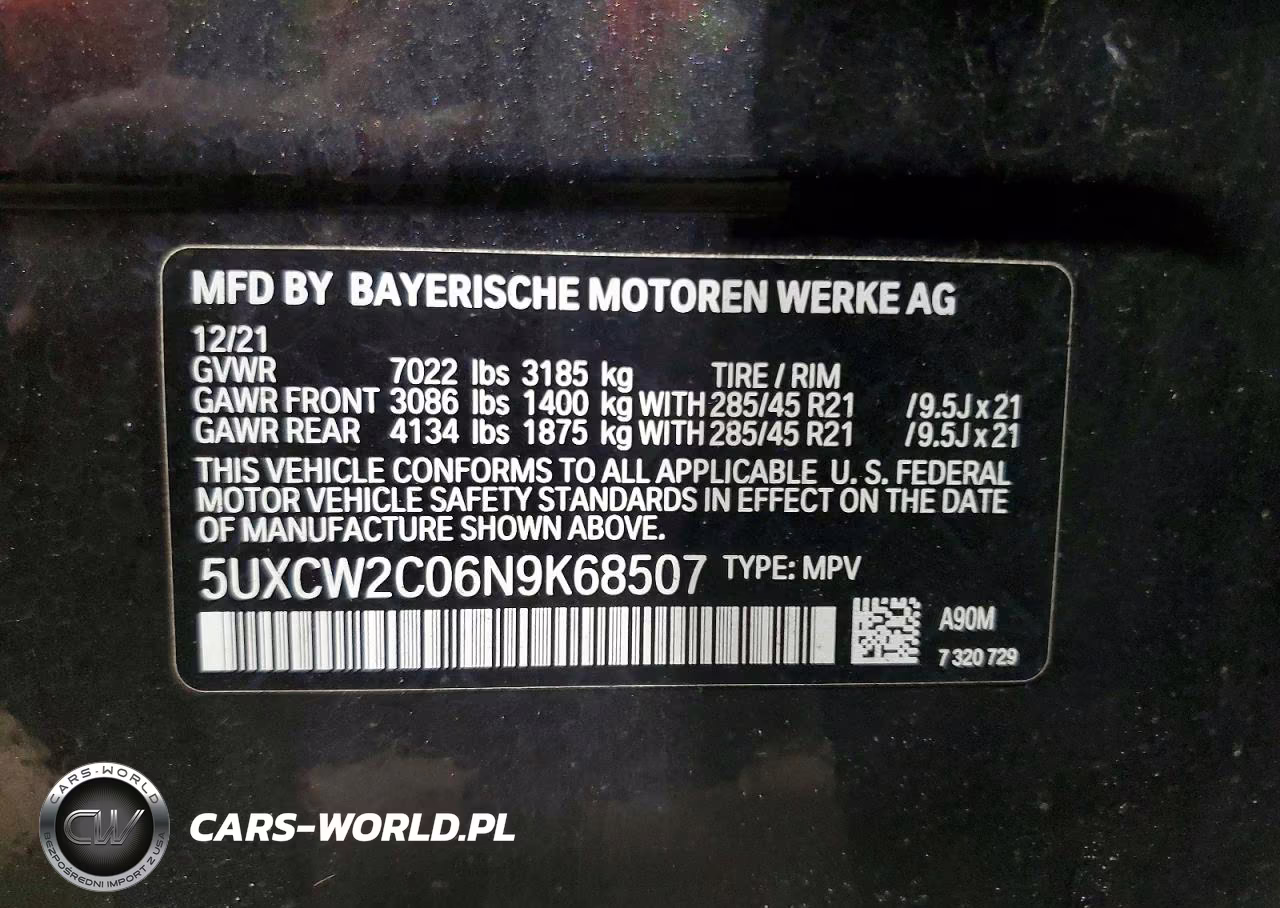 2022 BMW X7 xDrive40I VIN:5UXCW2C06N9K68507 - 14
