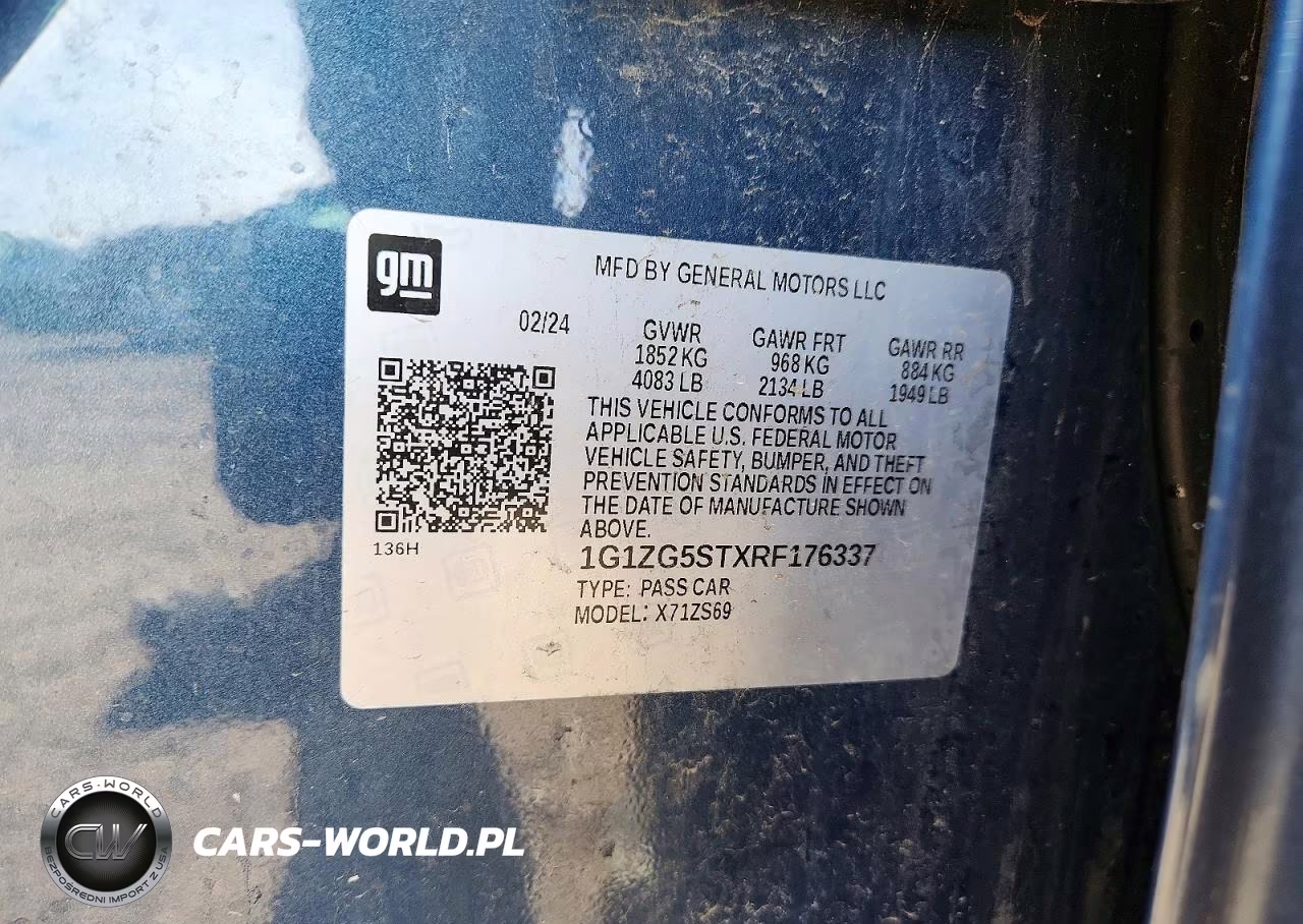 2024 Chevrolet Malibu Rs VIN:1G1ZG5STXRF176337 - 12