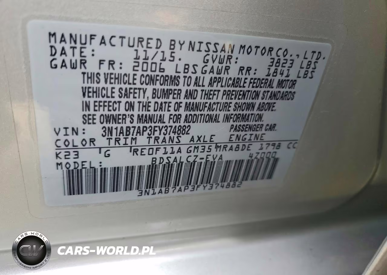 2015 Nissan Sentra S VIN:3N1AB7AP3FY374882 - 12