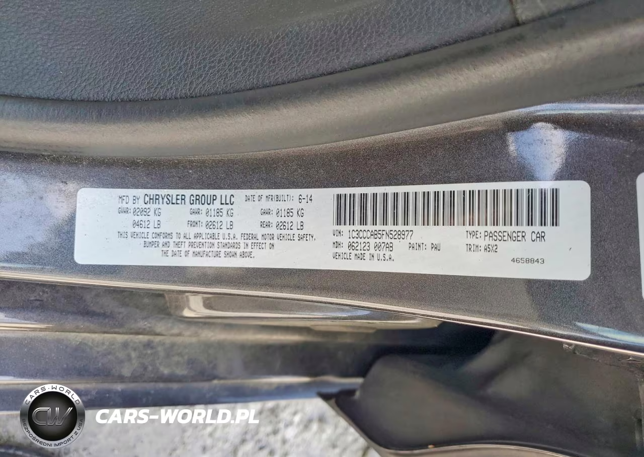 2015 Chrysler 200 Limited VIN:1C3CCCAB5FN528977 - 12