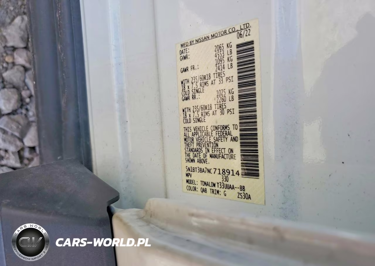 2022 Nissan Rogue Sv VIN:5N1BT3BA7NC718914 - 12