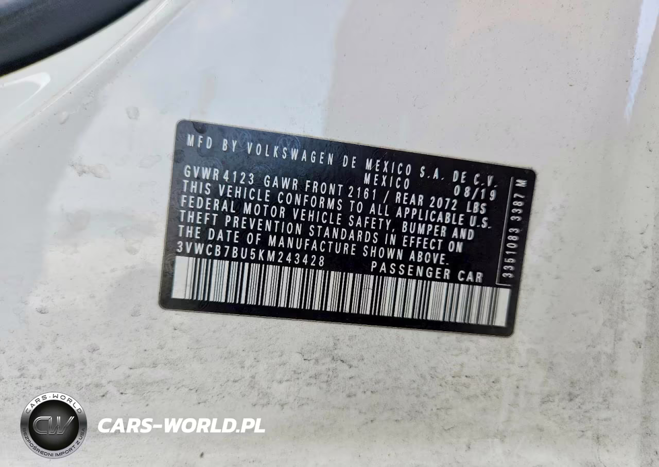 2019 Volkswagen Jetta S VIN:3VWCB7BU5KM243428 - 12