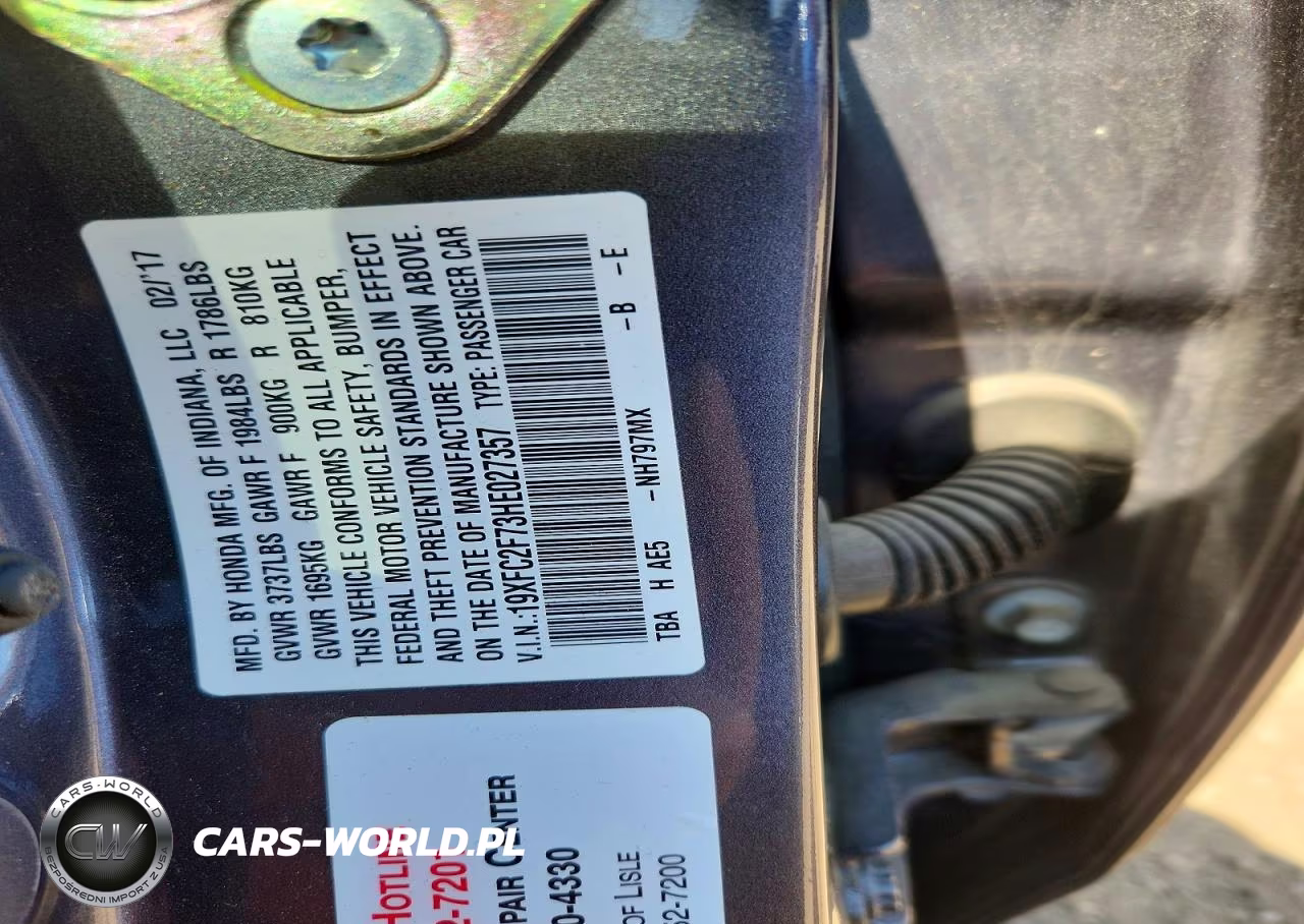 2017 Honda Civic Ex VIN:19XFC2F73HE027357 - 12