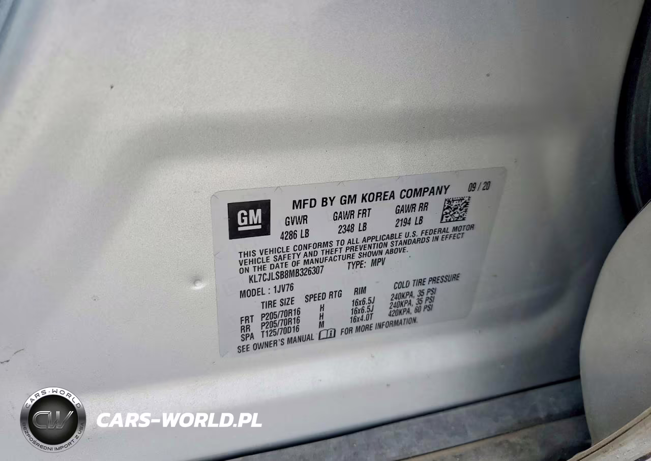 2021 Chevrolet Trax 1Lt VIN:KL7CJLSB8MB326307 - 12