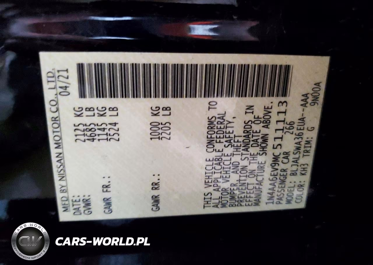 2021 Nissan Maxima Sr VIN:1N4AA6EV9MC511113 - 13