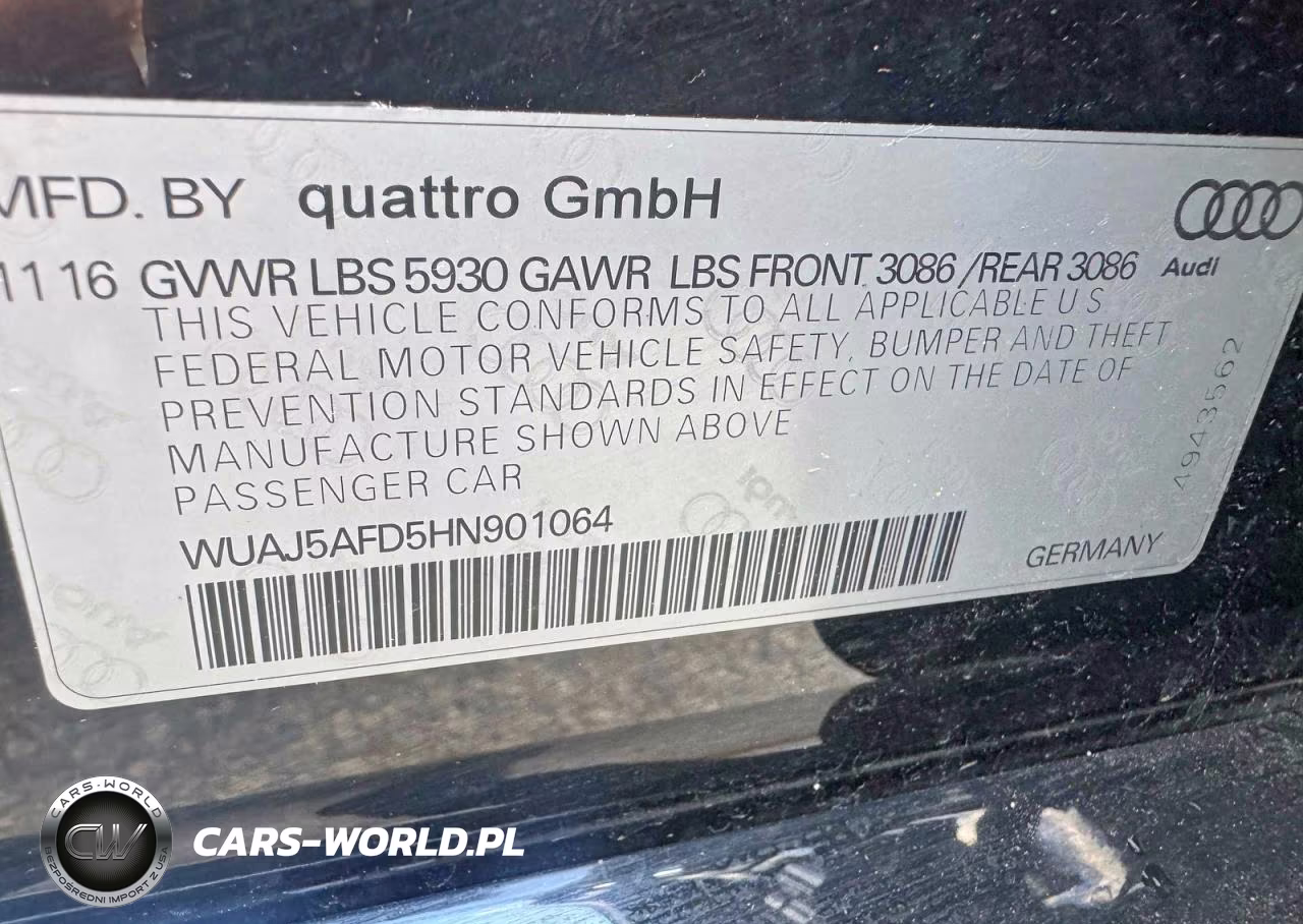 2017 Audi S8 Plus Quattro VIN:WUAJ5AFD5HN901064 - 13