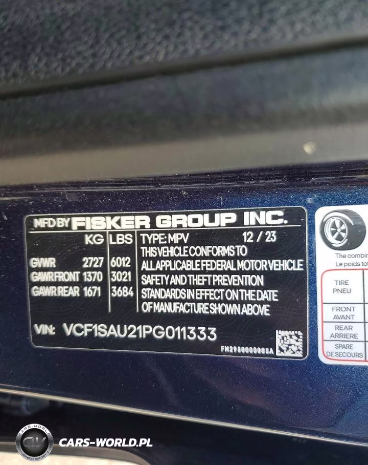2023 Fisker Inc. Ocean Sport VIN:VCF1SAU21PG011333 - 13