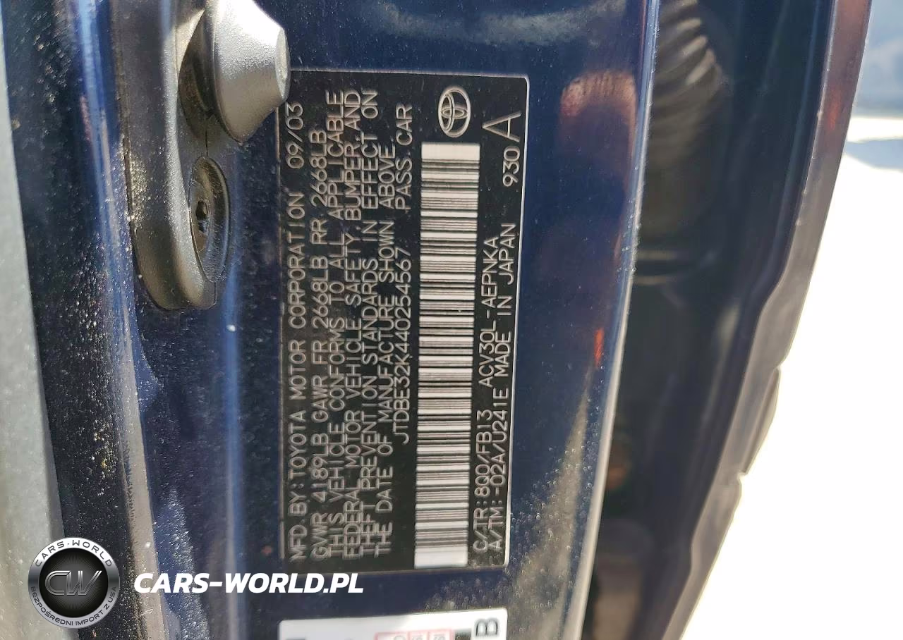 2004 Toyota Camry Le VIN:JTDBE32K440254567 - 12