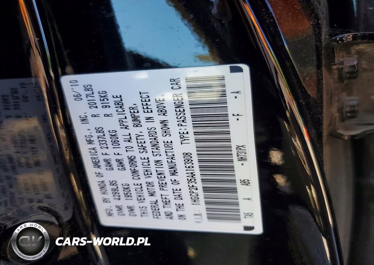 2010 Honda Accord Lx VIN:1HGCP2F35AA163908 - 13