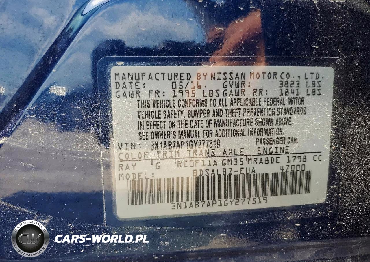 2016 Nissan Sentra S VIN:3N1AB7AP1GY277519 - 12