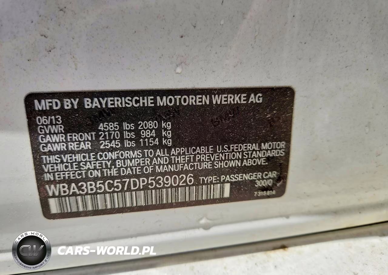 2013 BMW 328 Xi Sulev VIN:WBA3B5C57DP539026 - 13