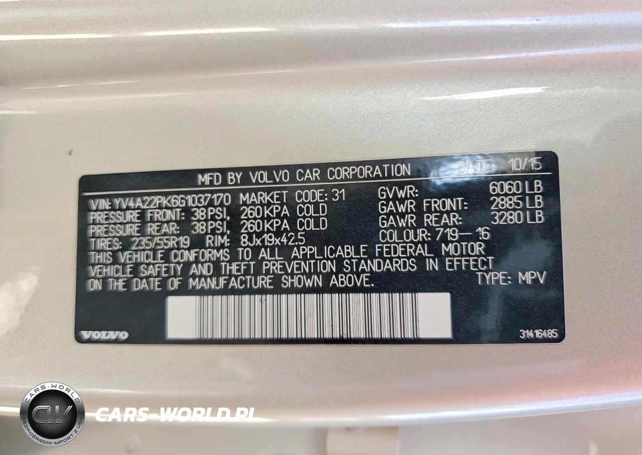 2016 Volvo Xc90 T6 VIN:YV4A22PK6G1037170 - 12