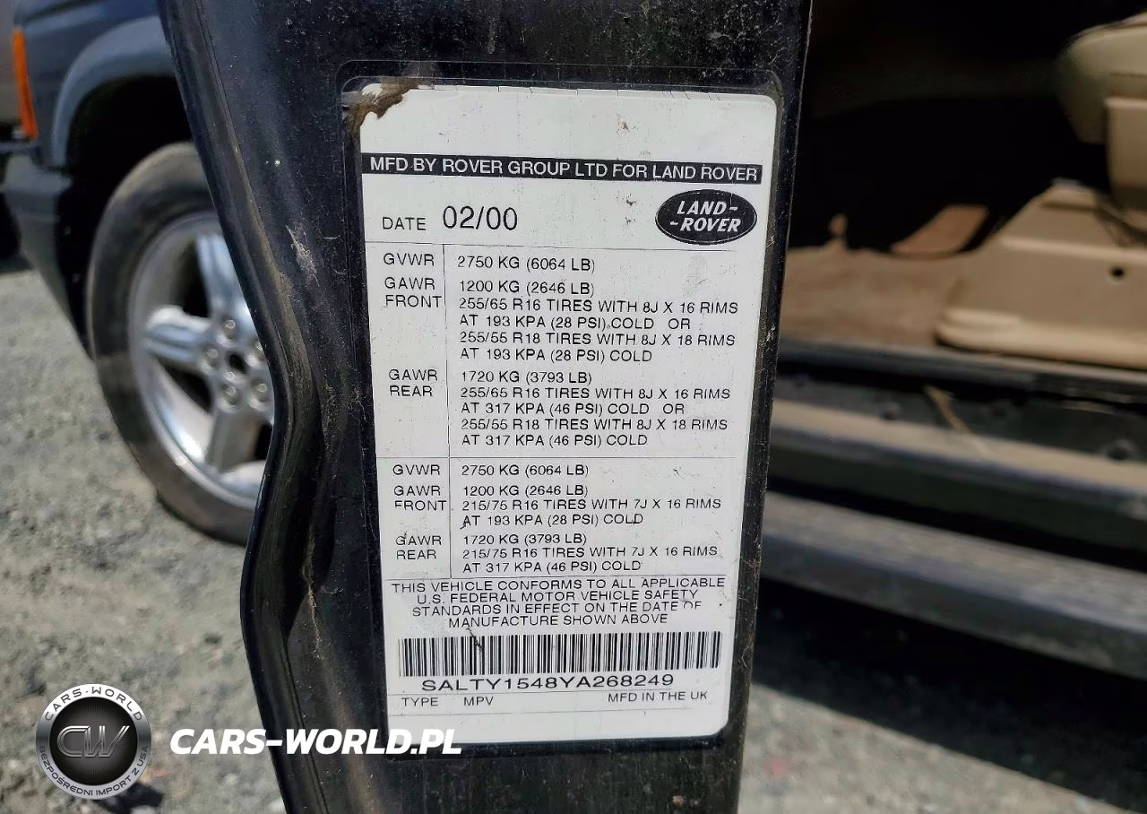 2000 Land Rover Discovery Ii VIN:SALTY1548YA268249 - 13