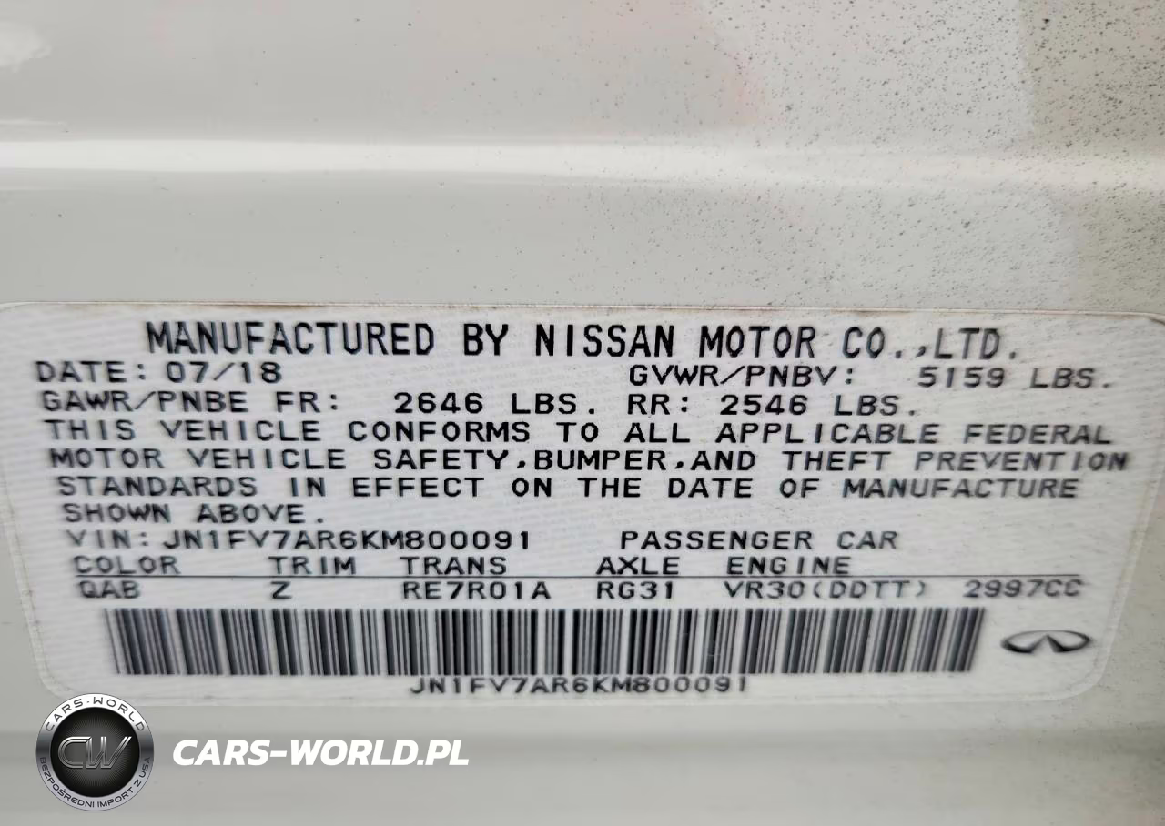 2019 INFINITI Q50 3.0T RED SPORT 400 VIN:JN1FV7AR6KM800091 - 12