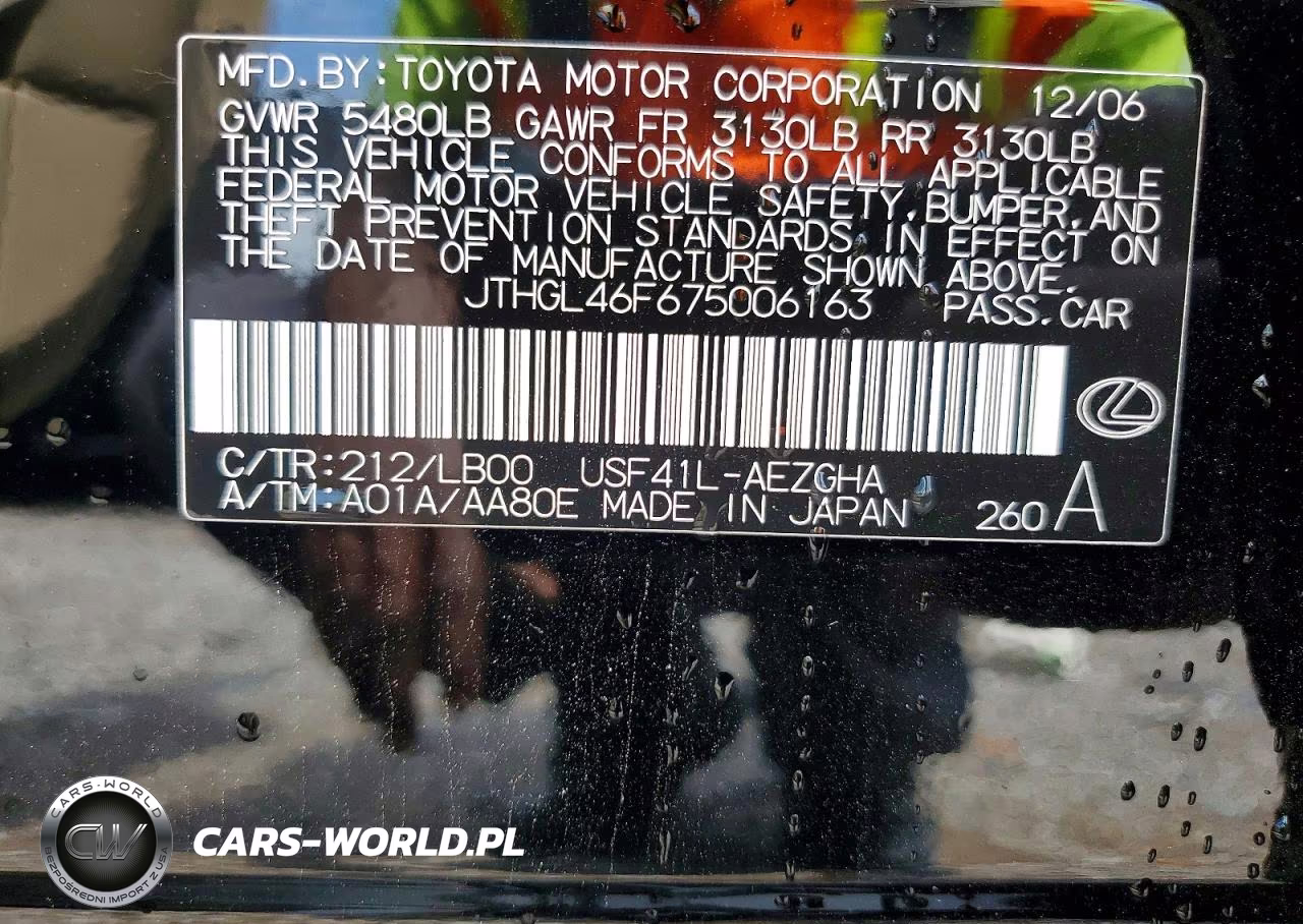 2007 Lexus Ls 460L VIN:JTHGL46F675006163 - 12