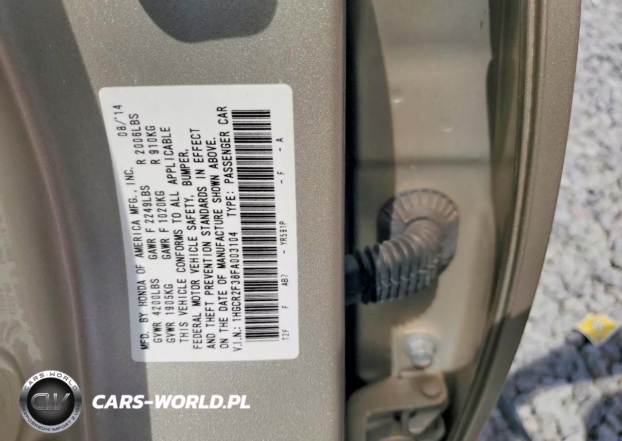 2015 Honda Accord Lx VIN:1HGCR2F38FA003104 - 12